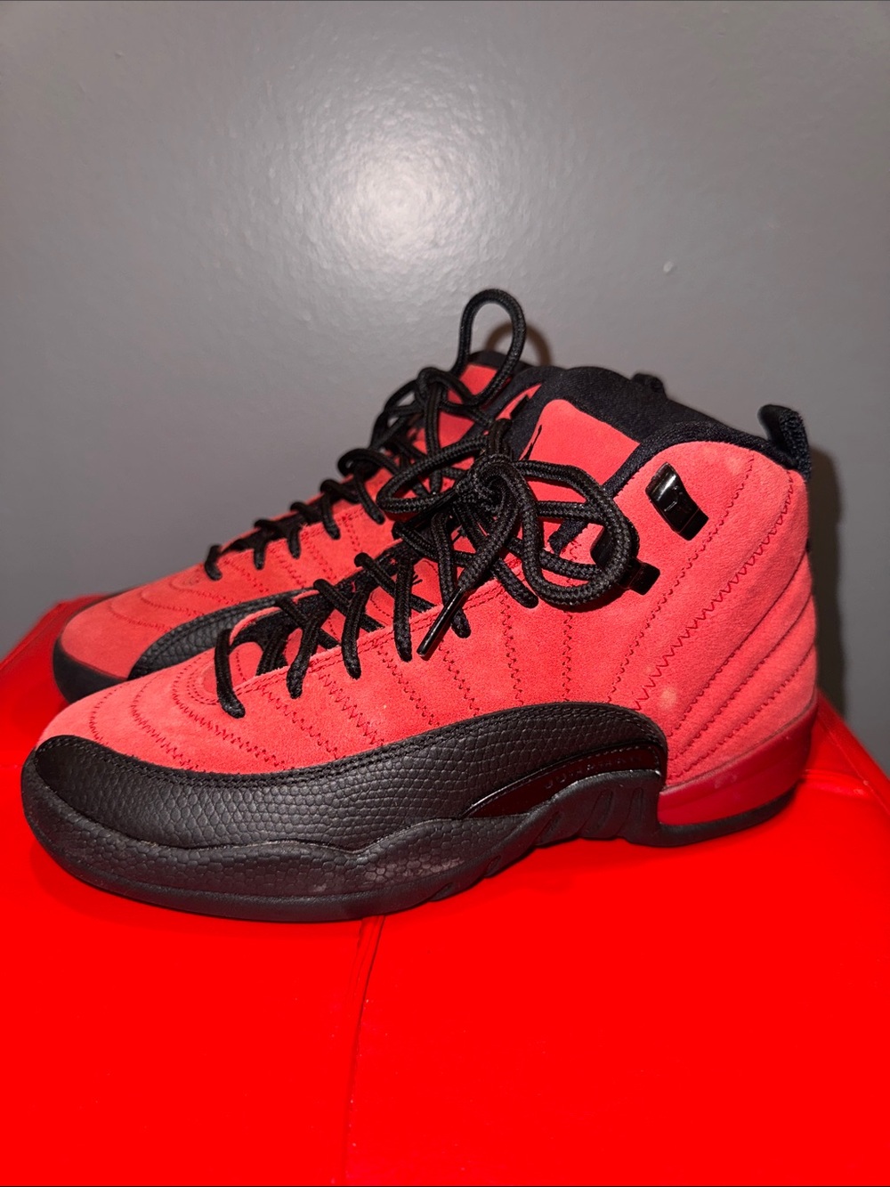 Jordan Kids Red and Black High-Top Sneakers